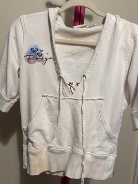 Rare Vintage Y2K Roxy 3/4 Sleeve Graphic Hoodie M